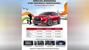 Business News | Nissan Launches 'Freedom Offer' - a Special Bonanza on the Magnite for All Defence, Central Paramilitary & State Police Forces