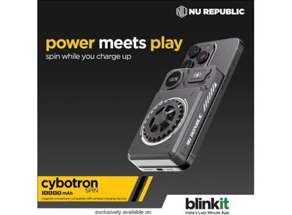 Business News | Nu Republic Drops the Cybotron Spin 10000 MAh Powerbank - India's First Wireless Power Bank Designed as a Fidget Spinner