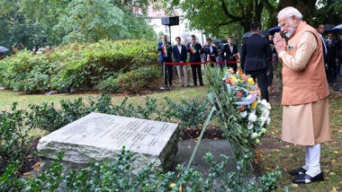 World News | PM Modi Accorded Ceremonial Welcome in Poland, Pays Tributes at Jam Saheb of Nawanagar and Kolhapur Memorials