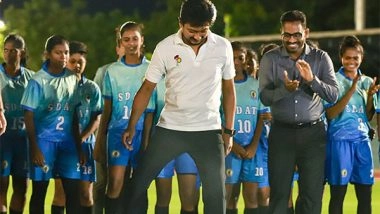 Sports News | Thiru Udhayanidhi Stalin Inaugurates Renovated Football Pitch at JLNS B Ground with Chennaiyin FC