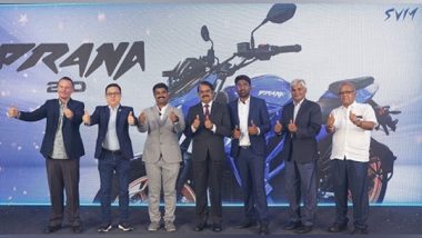 Business News | SRIVARU Motors Launches PRANA 2.0 Electric Two-wheeler Motorcycle in Chennai, India