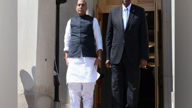 World News | Rajnath Singh, Lloyd Austin Discuss Defence Cooperation; Appreciate Progress in Quad, INDUS-X