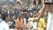 India News | UP CM Yogi Offers Prayers at Mathura's Banke Bihari Temple on Janmashtami