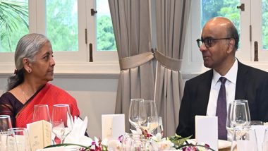 Business News | Finance Minister Nirmala Sitharaman Leads High-level Delegation in Talks with Singapore President and Prime Minister