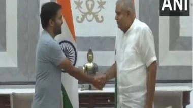 India News | India's First Civilian Space Tourist Thotakura Calls on Vice President Dhankar