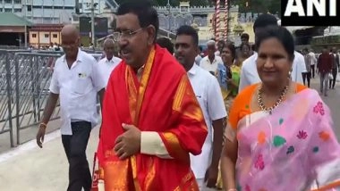 India News | Andhra Minister Narayana Offers Prayers at Lord Balaji Temple in Tirupati