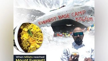 Business News | Chef Sanjay Thakur Promotes Millets at Mount Everest Base Camp: A Culinary Journey to New Heights