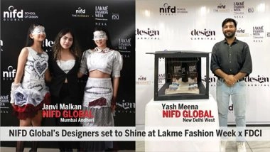 Business News | Janvi Malkan and Yash Meena Selected to Represent NIFD Global at Lakme Fashion Week X FDCI
