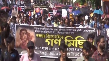 India News | Kolkata Rape-murder: Junior Doctors' Front Holds Protest March Demanding Justice