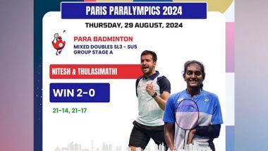 Sports News | Paris Paralympics: Nitesh-Thulasimathi Emerge Victorious in All-India Group Stage Clash