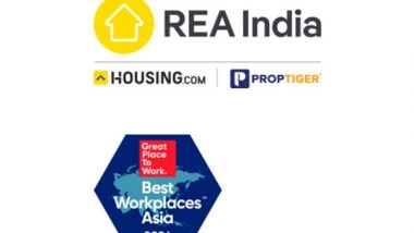 Business News | Housing.com & PropTiger.com's Parent Company REA India Ranked 15th in Great Places To Work in Asia List, 2024