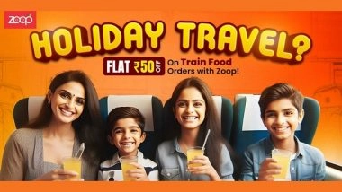 Business News | Travel Deal: Flat Rs 50 Off on Train Food Order with Zoop!