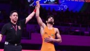 Aman Sehrawat Wins Bronze in Men&rsquo;s 57 Kg Wrestling Event at Paris Olympics 2024, Becomes First Indian Wrestler To Win Medal at Summer Olympic Games in France