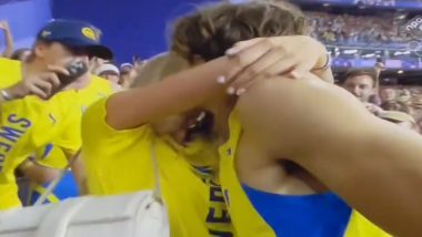 Sweden Star Armand Duplantis Kisses Girlfriend Desire Inglander After His World Record Gold in Men’s Pole Vault at Paris Olympics 2024, Video Goes Viral