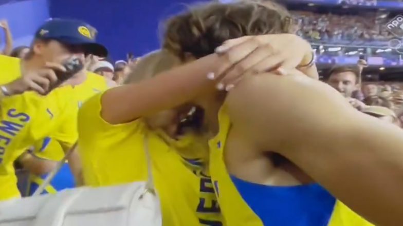 Sweden Star Armand Duplantis Kisses Girlfriend Desire Inglander After His World Record Gold in Men’s Pole Vault at Paris Olympics 2024, Video Goes Viral