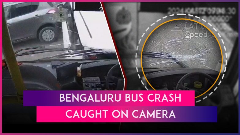 Bengaluru: BMTC Bus Crashes Into Multiple Bikes and Cars on Hebbal Flyover After Driver Loses Control, 2 Injured