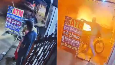 Sudden Death Caught on Camera in Bhopal: Doctor Suffers Jolt and Dies After High-Tension Live Wire Falls on the Street and Sets His Bike Ablaze; Disturbing Video Surfaces