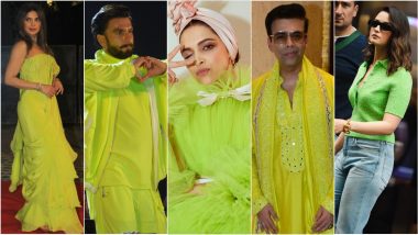 Bollywood Stars in Neon Green Outfits: From Priyanka Chopra's Saree Dress to Ranveer Singh's Tracksuit, 5 Times Celebs Dazzled in Neon Hues