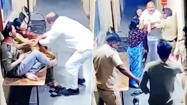 Buldhana: BJP Leader Allegedly Beats and Slaps Woman Inside Police Station in Maharashtra Over Family Disputes, Disturbing Video Surfaces