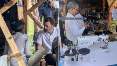 Uttar Pradesh: Cobbler Ram Chet Rejects INR 10 Lakh Offer for Slipper Stitched by Congress Leader Rahul Gandhi; Would Keep ‘Lucky’ Footwear in Glass Frame (Watch Video)