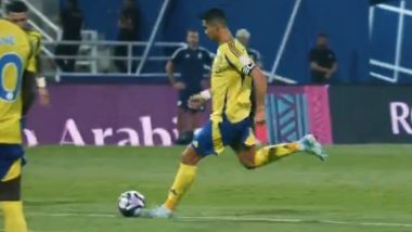 Cristiano Ronaldo Free Kick Goal Video: Watch CR7 Score From Set Piece in Al-Nassr's 4–1 Win Over Al-Fayha During Saudi Pro League 2024–25 Match