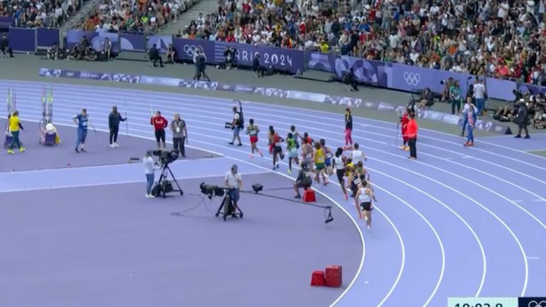 Cameraman Almost Collides with Athletes As He Walks onto Track During Men's 5000 M Heat at Paris Olympics 2024, Video Goes Viral