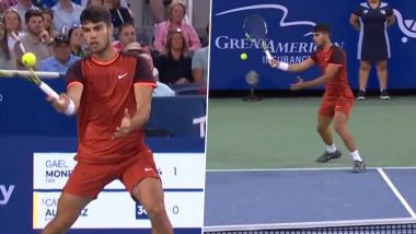 Carlos Alcaraz Wins an Easy Point Against Gael Monfils With a 'Perfect' Drop Shot During Cincinnati Open 2024 (Watch Video)