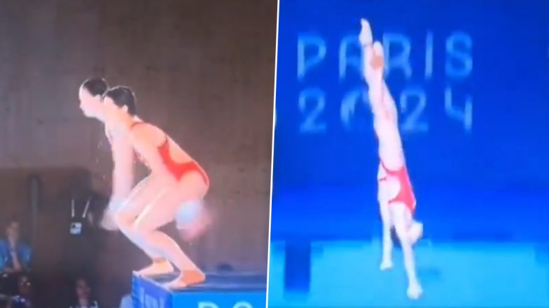 Perfect Synchronisation! Chinese Divers Chen Yuxi and Quan Hongchan Appear As One in This Viral Video, Duo Wins Gold Medal in Synchronised 10M Platform Event At Paris Olympics 2024