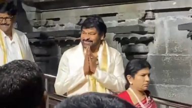 Chiranjeevi Birthday: Veteran Actor and Wife Surekha Konidela Offer Prayers at Tirumala’s Venkateswara Swamy Temple (Watch Video)