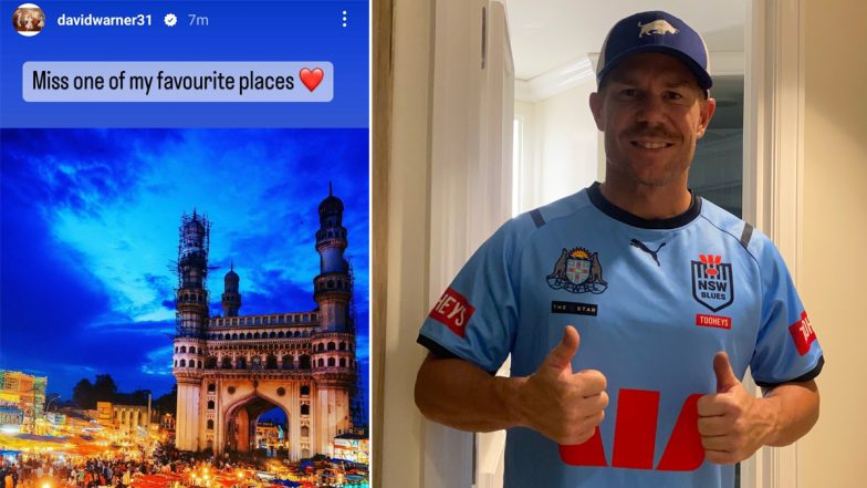 David Warner Shows His Love for Hyderabad! Former SRH Captain Shares Pic of Charminar on Instagram, Writes 'Miss One of My Favourite Places'