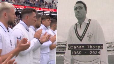 England Cricketers Wear Black Armbands, Pay Tribute to Late Legend Graham Thorpe At the Start of ENG vs SL 1st Test 2024 (Watch Video)