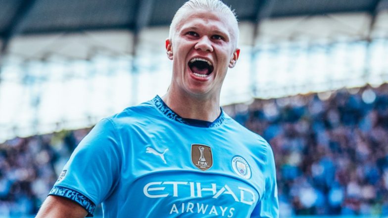 Erling Haaland Scores 100th Goal for Manchester City, Matches Cristiano Ronaldo's Record During Premier League 2024-25 Match Against Arsenal