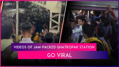 Mumbai Local Train: Videos of Jam-Packed Ghatkopar Station Go Viral After Technical Issue Disrupts Services on Central Line