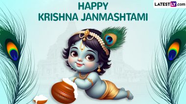 Krishna Janmashtami 2024 Images and HD Wallpapers for Free Download Online: Wish Happy Janmashtami With WhatsApp Stickers, Facebook Greetings and Messages