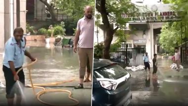 Delhi Rains: Heavy Rainfall Causes Waterlogging in National Capital, Institute of Town Planners India Building Flooded (Watch Video)