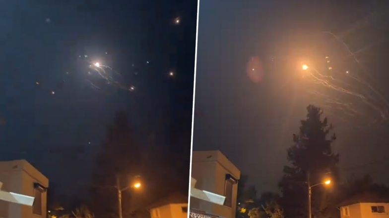 Middle East Crisis: Rockets Fired From Lebanon Towards Israel, Video Shows Interception by Iron Dome