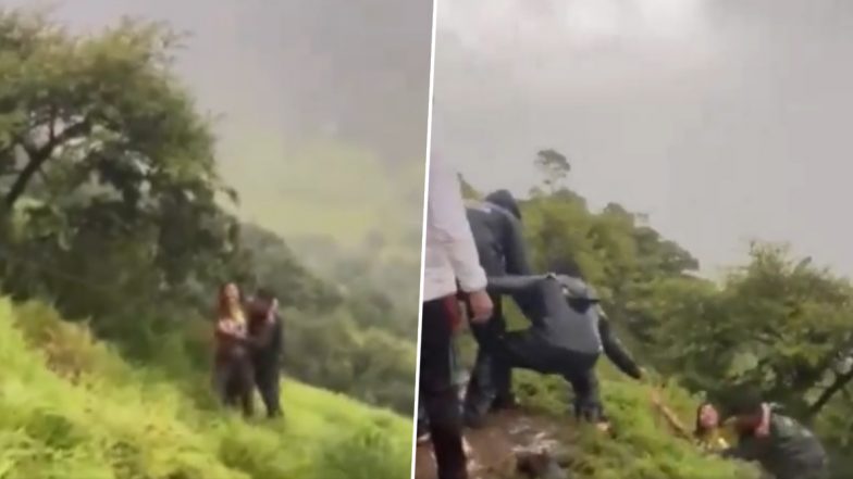 Maharashtra: Pune Girl Nasreen Amir Qureshi Falls 100 Feet While Taking Selfie in Satara, Rescued by Locals (Watch Video)