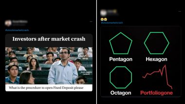 Stock Market Crash: Funny Memes and Jokes Go Viral as Investors Lose Over INR 10 Lakh Crore in Monday Bloodbath