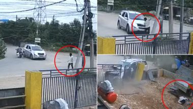 Hyderabad Road Accident: Speeding SUV Driven by Drunk Youth Kills Pedestrian in Jeedimetla Area, Disturbing Video Surfaces