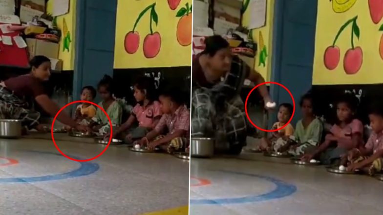 Anganwadi Workers Caught on Camera Taking Back Eggs Given for Midday Meal From Children’s Plates After Photo Ops in Karnataka’s Koppal, 2 Suspended After Video Goes Viral