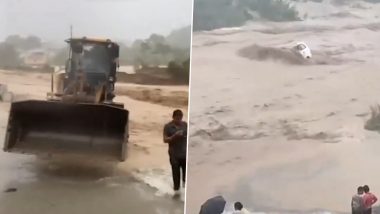 Punjab Rains: 8 of Family Members From Himachal Pradesh, Driver Die After Car Swept Away in Swollen Rivulet in Hoshiarpur, Video Surfaces