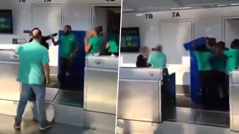 US Woman Climbs Over Baggage Check-In Desk, Throws Monitor At Airline Staff in Chicago’s O’Hare International Airport After Missing Flight; Video Surfaces