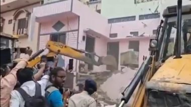 Udaipur Violence: Authorities Demolish House of Minor Accused, Claim Property Built on Forest Land (Watch Video)