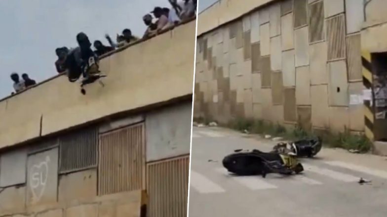 Bengaluru: Angry Over Youths Performing Dangerous Wheelie Stunts on Busy Road, Mob Throws 2 Scooters Off Nelamangala Flyover; Video Surfaces