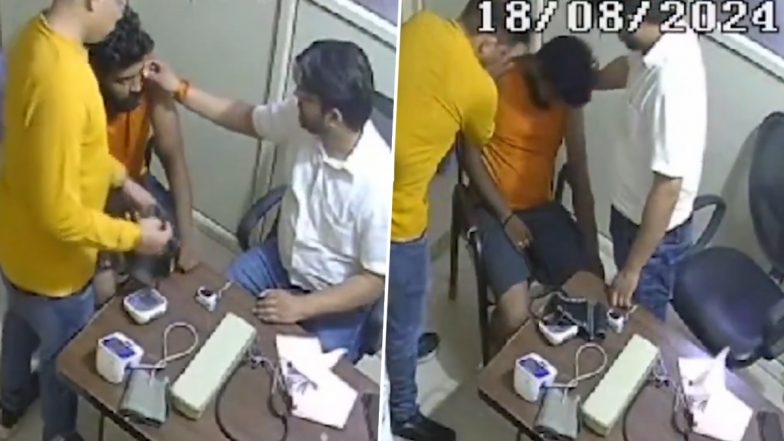 Sudden Death Caught on Camera in Indore: Man Dies of Heart Attack in Front of Doctor During Visit to Private Hospital; Disturbing Video Surfaces