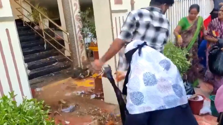 ‘Garbage War’ in Andhra Pradesh: TDP Cadres Dump Trash at YSRCP Mayor Suresh Babu’s Kadapa House; Video Surfaces