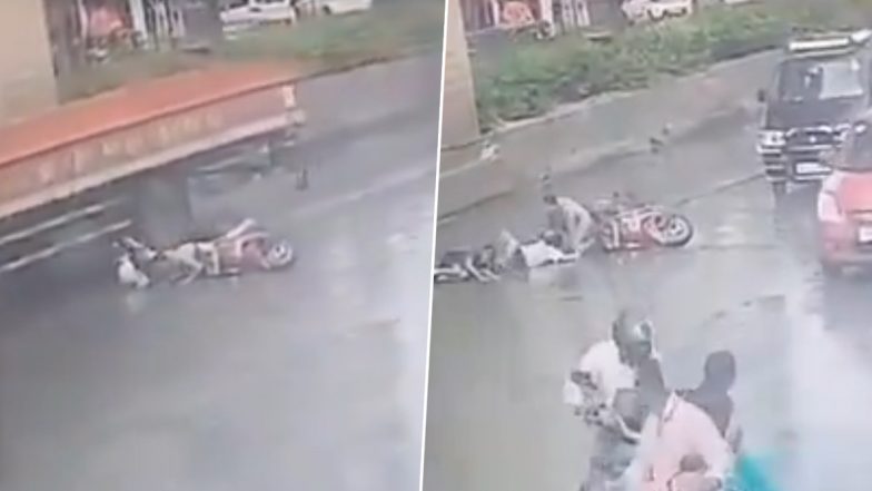 Accident Caught on Camera in Hyderabad: 10-Year-Old Girl Dies as Truck Runs Over Her in Habsiguda; Disturbing Video Surfaces