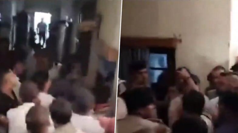 Union Minister Giriraj Singh Attacked at Janta Darbar in Bihar’s Begusarai, Escapes Unhurt (Watch Video)