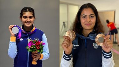 Manu Bhaker and Esha Singh at Paris Olympics 2024, Shooting Free Live Streaming Online: Know TV Channel and Telecast Details for Women’s 25M Air Pistol Qualification