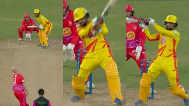 Rashid Khan Smashes an Exceptional Six Over Covers As He Recreates MS Dhoni’s Helicopter Shot During Welsh Fire vs Trent Rockets ‘The Hundred’ 2024 Match (Watch Video)